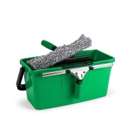 Unger QB12B Glasreinigungseimer mit Ablagen grün 12 L