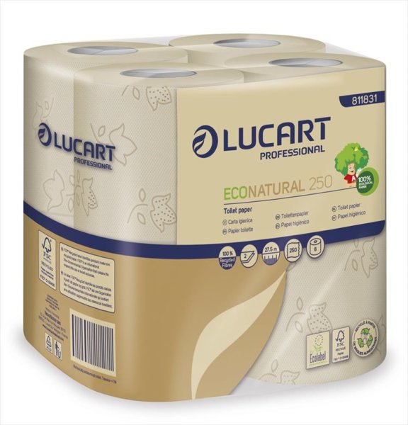 Lucart EcoNatural 250 8x8 Rollen - Toilettenpapier
