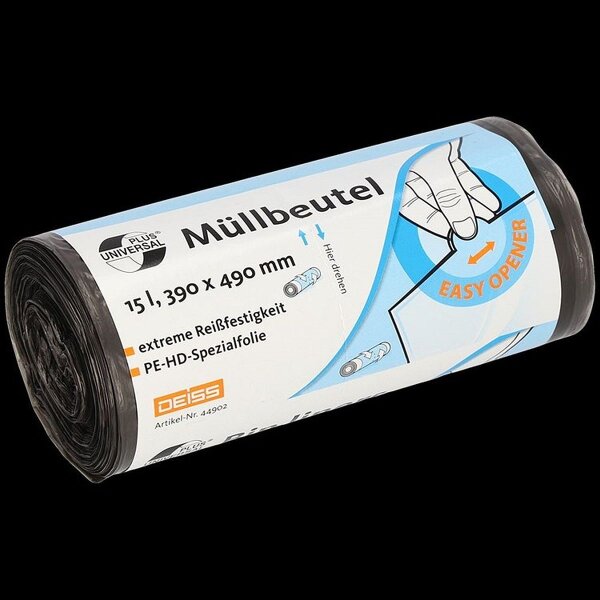 HDPE Müllbeutel (Rolle) - 15 Liter Müllbeutel grau