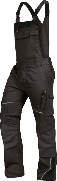 Leibwächter Latzhose mit Kniertaschen Flex-Line anthrazit-schwarz
