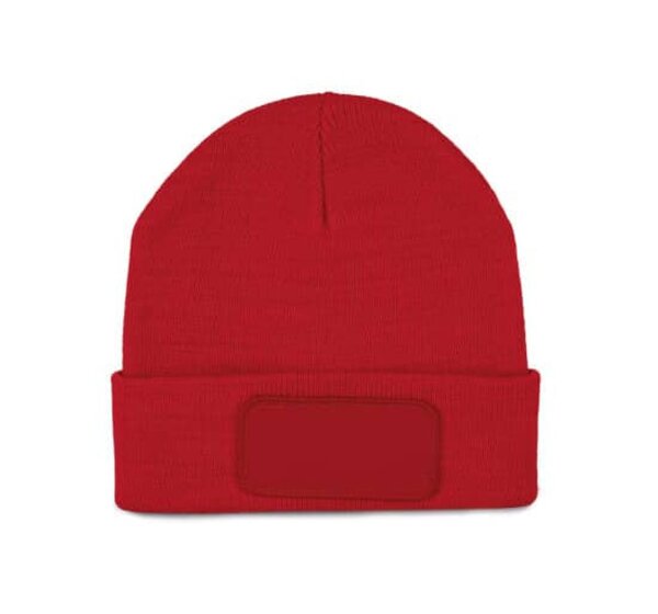 Winter Mütze - Rot mit Patch