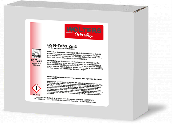 Wolters Geschirrspülmittel-Tabs 2in1 60 Stück - Spülmaschinentabs