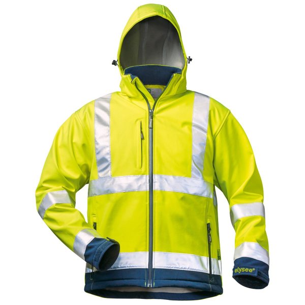 Elysee Warnschutz-Softshelljacke Liam gelb/marineblau