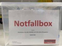 Notfallbox (Kindergarten/Basic BOX) mit Flüssigkeitsschnellbinder für z.B. Erbrochenes, Blut, Urin