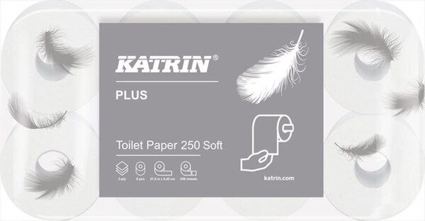 Toilettenpapier 2 lagigProfiline weiß 250 Blatt 8x8 Rollen - Toilettenpapier