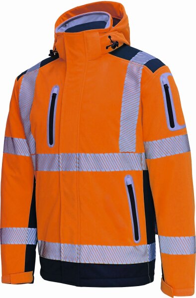 Winter-Warnschutzsoftshelljacke 3 in 1 - Warnschutz orange/marine